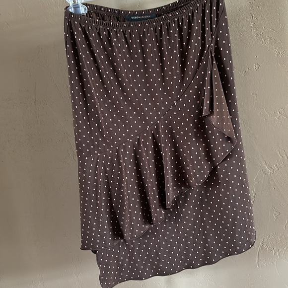 Cocoa brow with pink polka dots skirt BCBG Maxazria Sz Small - Picture 10 of 16